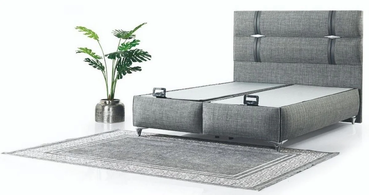 Luxury Double Bed Gray - Modern Solid Wood Bed - Modern Bedroom & Hotel Furniture - Luxury Collection