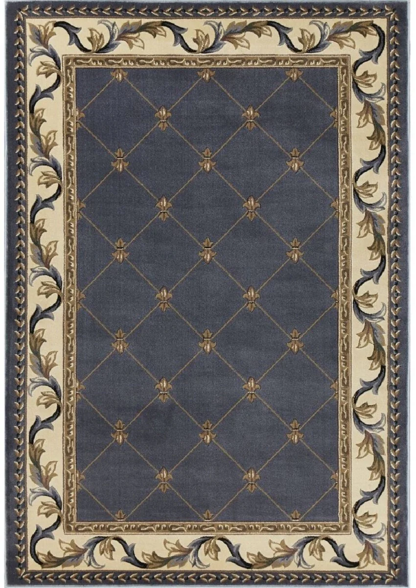 Luxury Baroque Living Room Rug Blue - Various Sizes