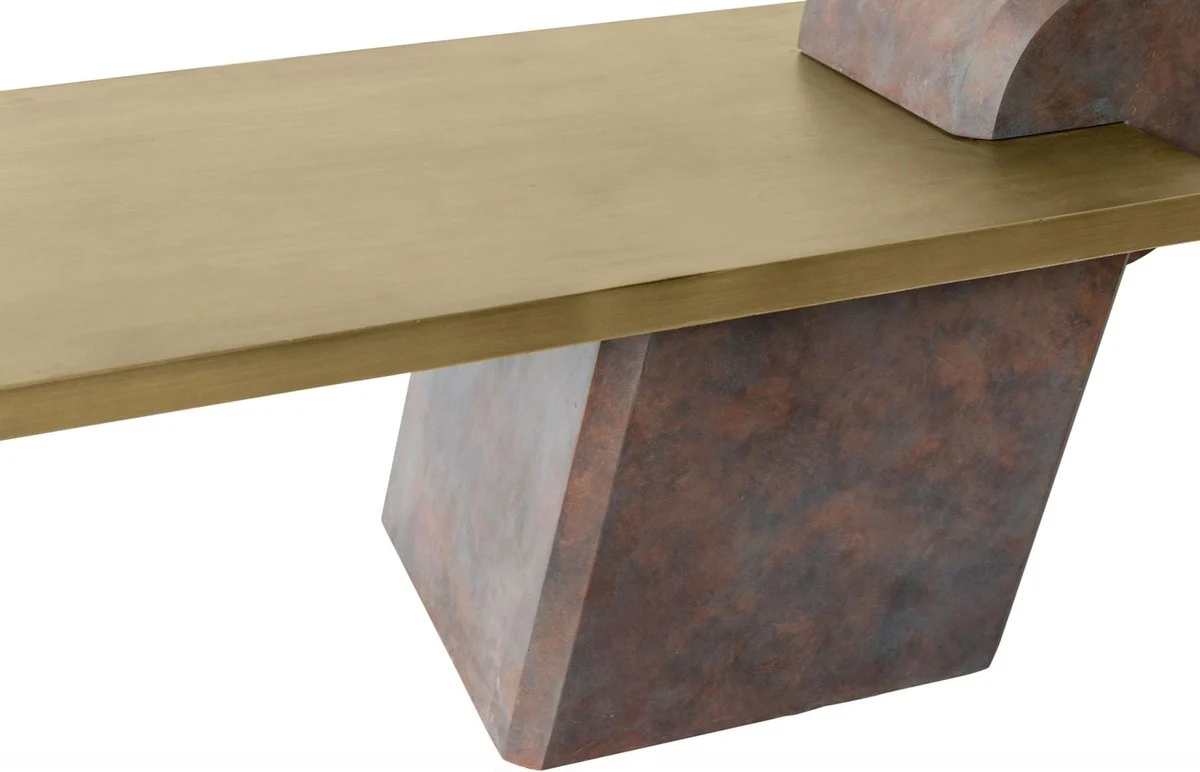 Designer coffee table brass / antique copper 115 x 60 x H. 53 cm - living room table made of fiberglass reinforced concrete - luxury quality