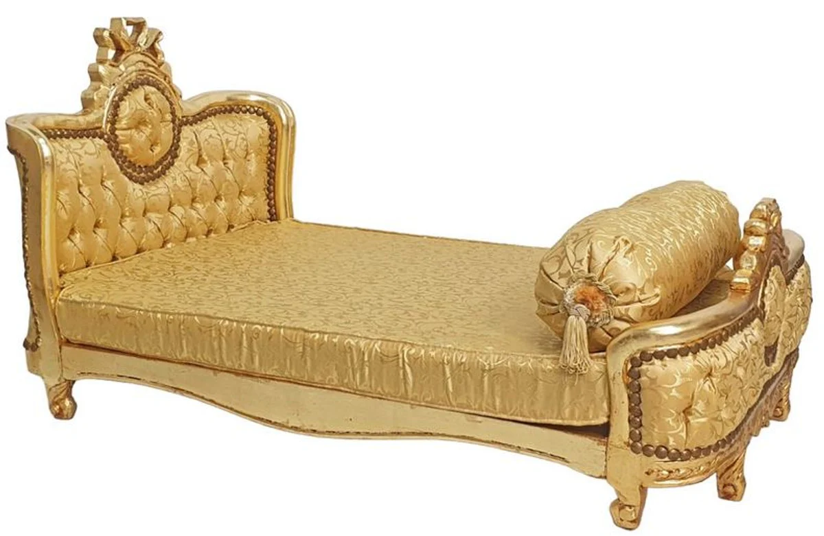 Baroque Dog Bed Gold Pattern / Antique Gold - Handmade Antique Style Dog Bed - Magnificent Dog Furniture in Baroque Style - Antique Style Animal Furniture - Baroque Animal Furniture