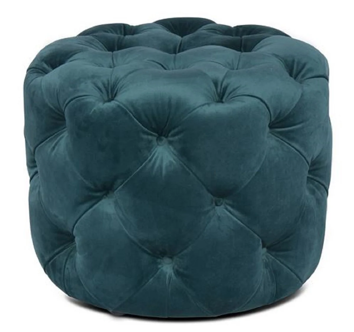 Luxury Chesterfield velvet stool green Ø 53 x H. 41 cm - Round stool - Chesterfield furniture