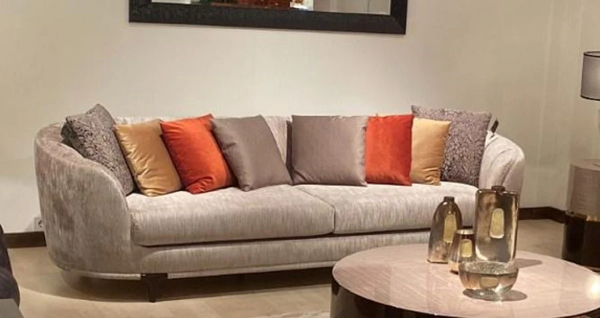 Luxury sofa silver / dark brown - luxury living room sofa - luxury hotel sofa - luxury quality