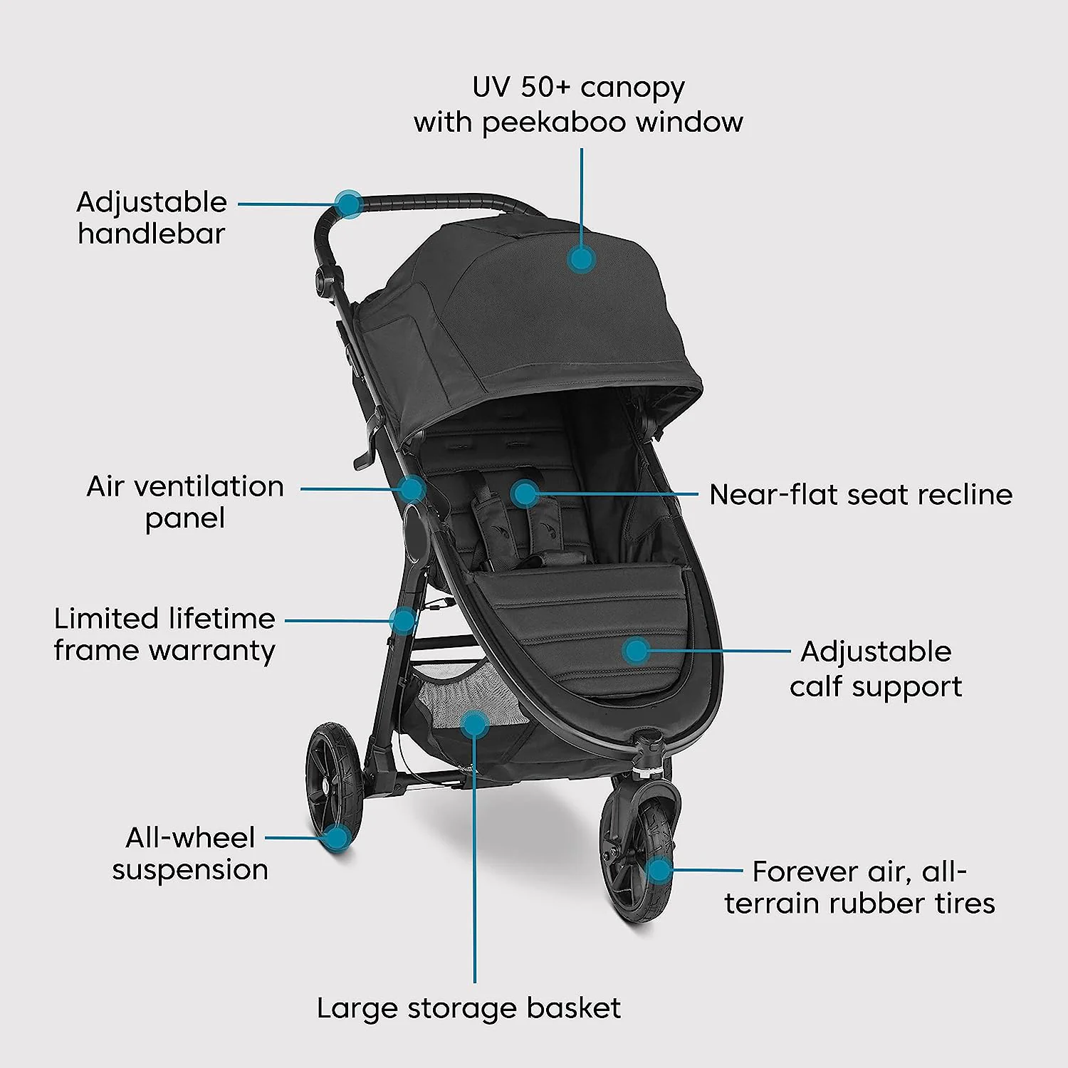 Baby Jogger City Mini GT2 All-Terrain-Kinderwagen, Jet