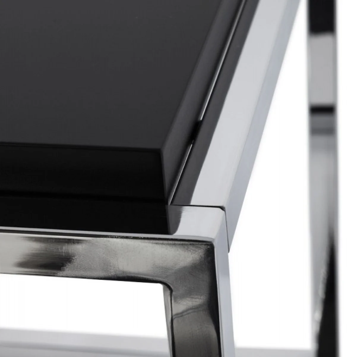 Designer side table black / chrome 42 x 42 x 44 cm - table - hotel cafe restaurant practice law firm furnishings