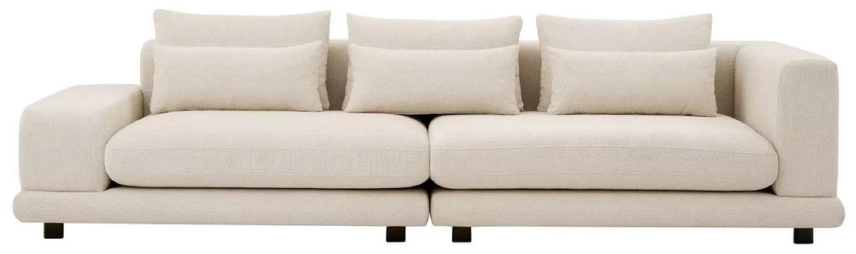 Luxury sofa beige / black 285 x 106 x H. 66 cm - living room sofa with cushions - living room furniture - luxury furniture - living room furnishings - luxury furnishings - luxury quality