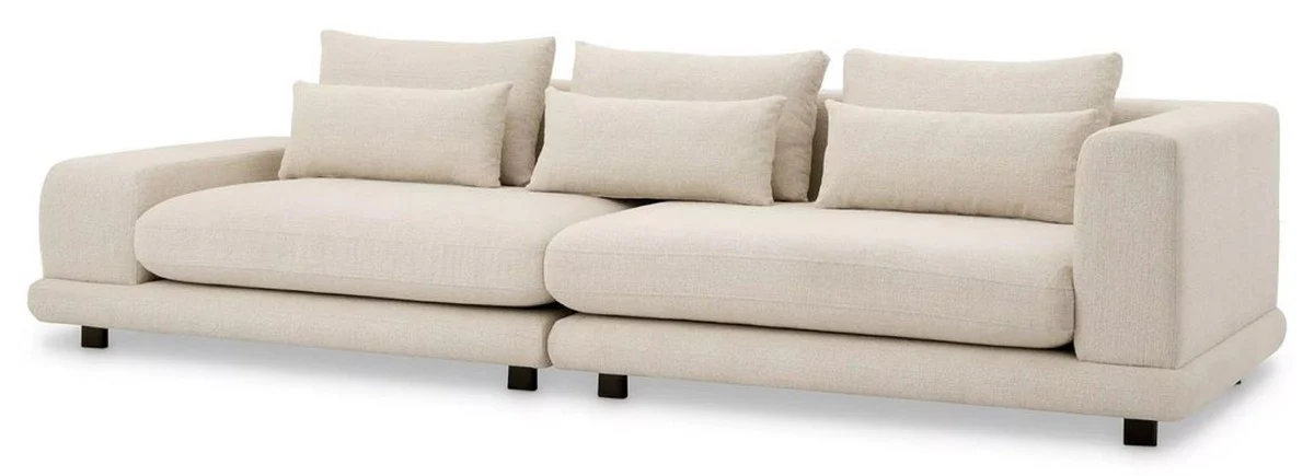 Luxury sofa beige / black 285 x 106 x H. 66 cm - living room sofa with cushions - living room furniture - luxury furniture - living room furnishings - luxury furnishings - luxury quality