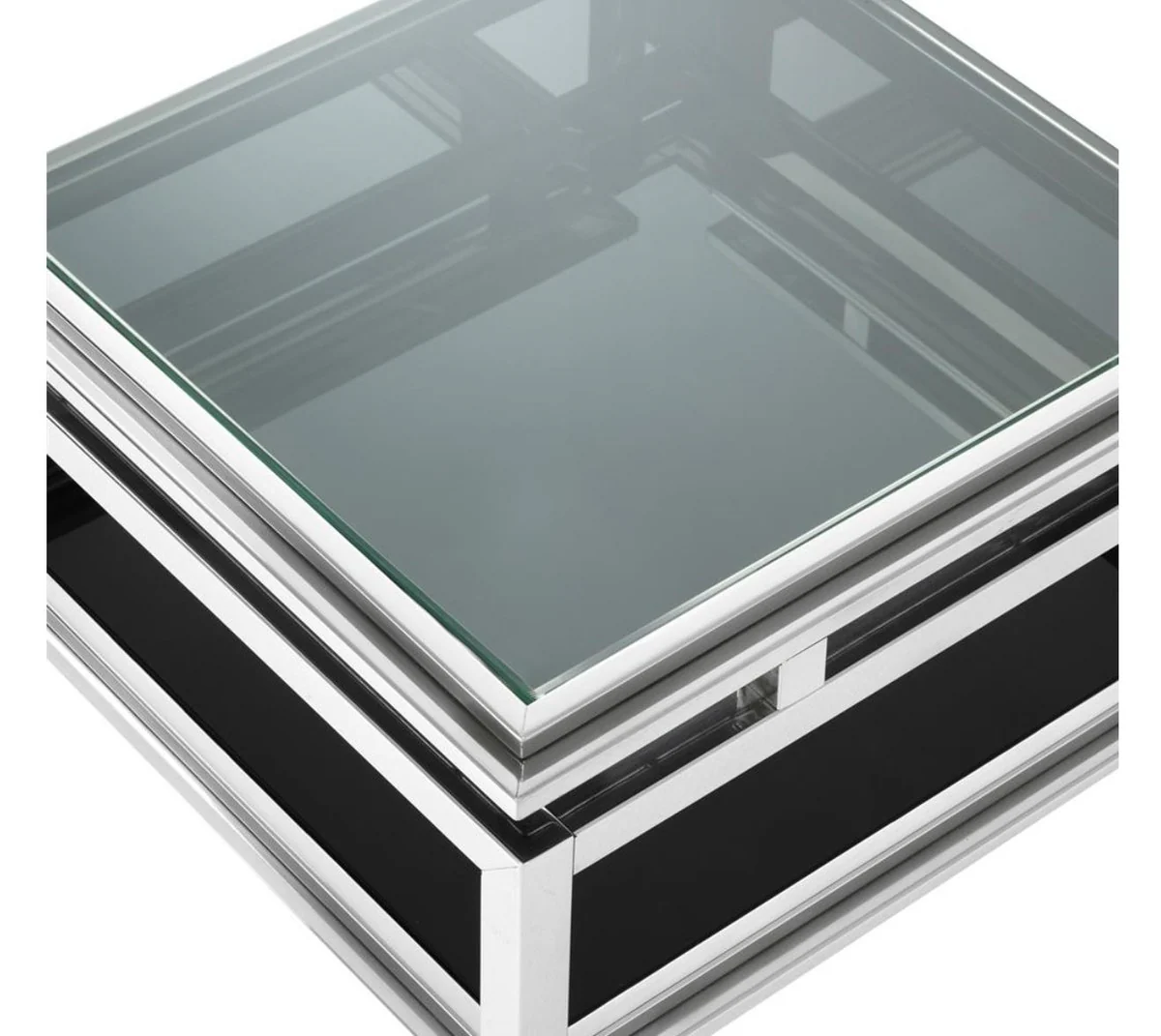 Luxury coffee table set of 4 silver - designer living room furniture