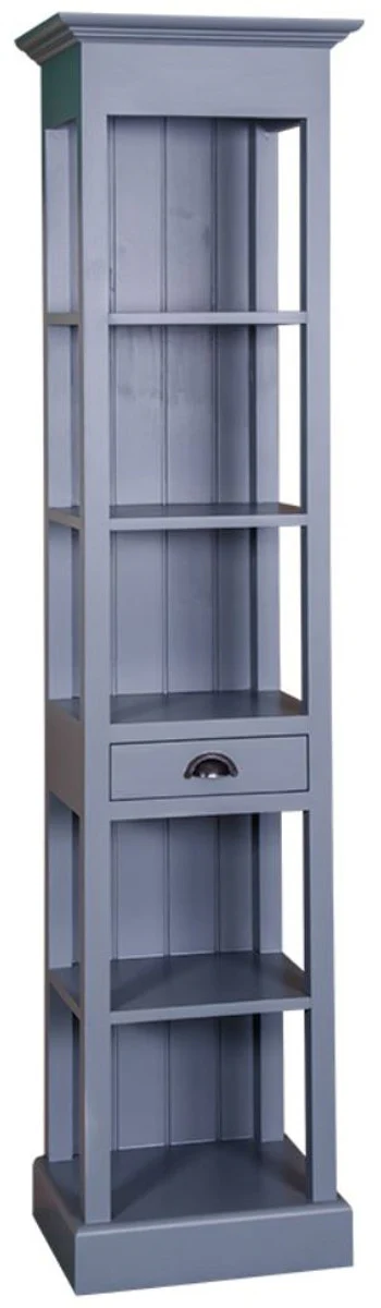 Country house style shelf cabinet with drawer light blue 50 x 39 x H. 197 cm - country house style furniture