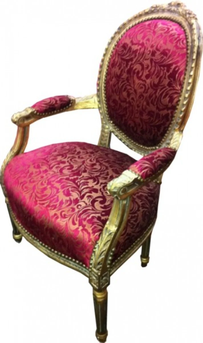 Salon Chair Violet Pattern / Gold Mod2