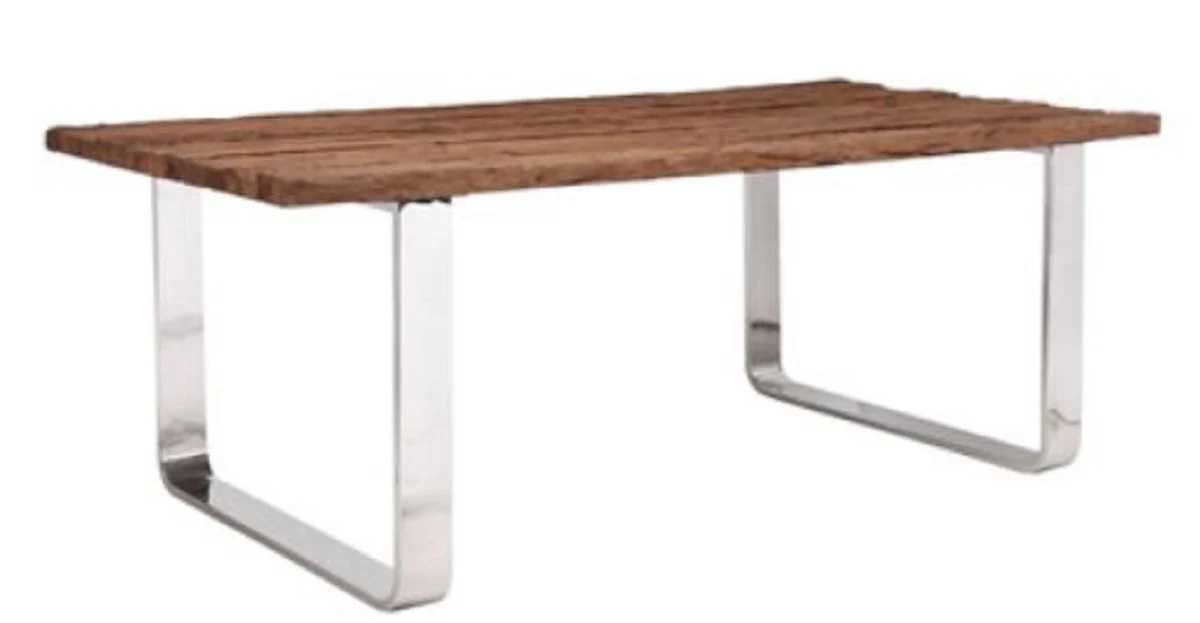 Luxury dining table brown / silver 200 x 100 x H. 75 cm - Luxury dining room table