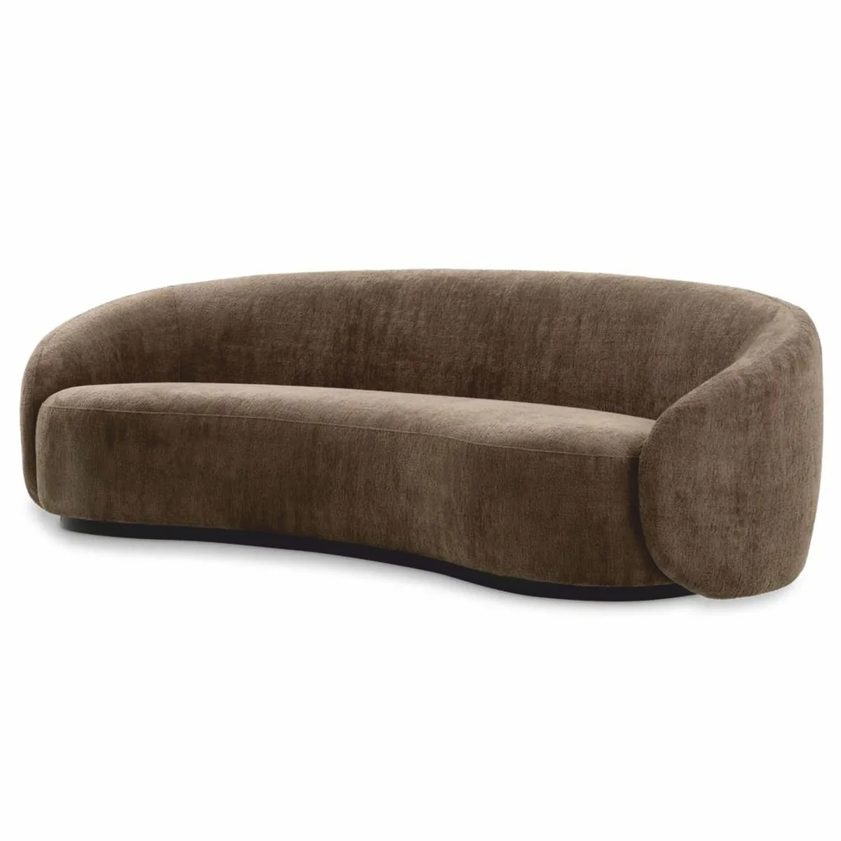 Luxus Sofa Braun / Schwarz 235 cm - Gebogenes Wohnzimmer Sofa