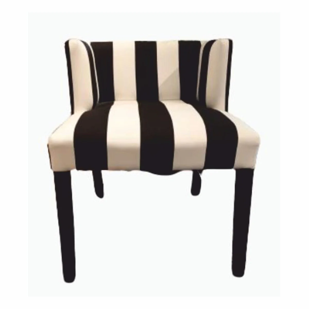 Dining room chair with stripes white / black H. 68 cm - Dining room furniture