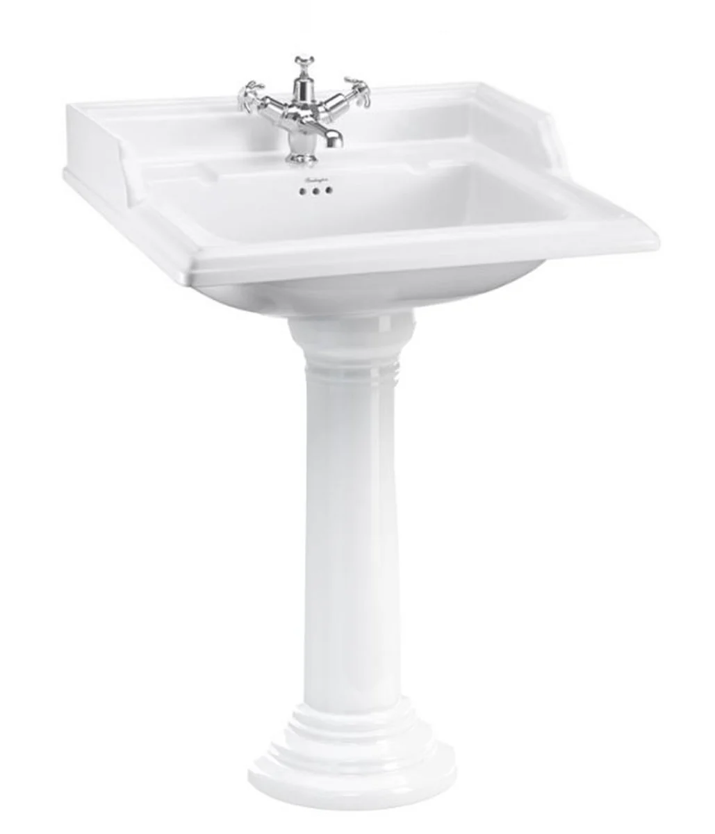 Porcelain washbasin with base 65 x 57.5 x H. 95 cm - antique style washbasin