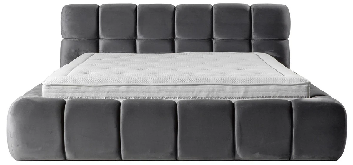 Luxury Double Bed Gray - Various Sizes - Modern Bed with Mattress - Bedroom Furniture