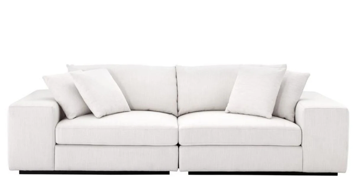 Luxury living room sofa white / black 280 x 120 x H. 90 cm - Luxury Furniture
