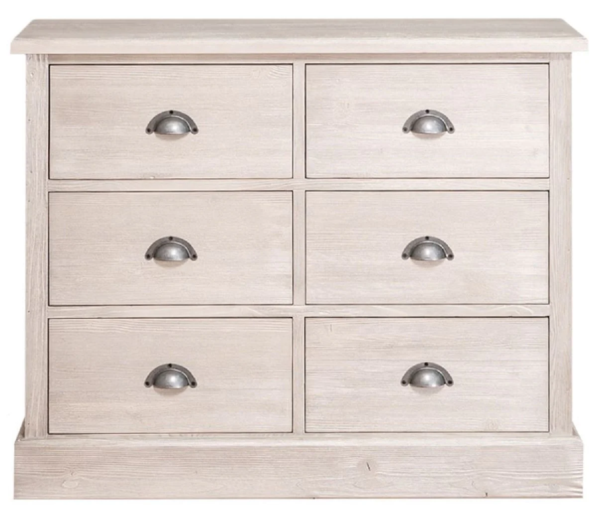 Country house style chest of drawers with 6 drawers gray 100 x 35 x H. 80 cm - country house style furniture