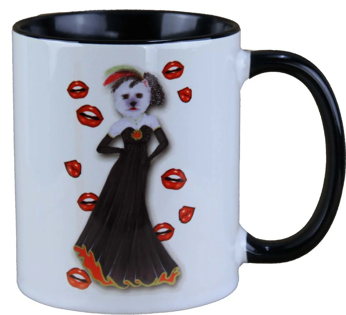 Harald Glööckler Pompöös cup dog with black evening dress - designed by Harald Glööckler