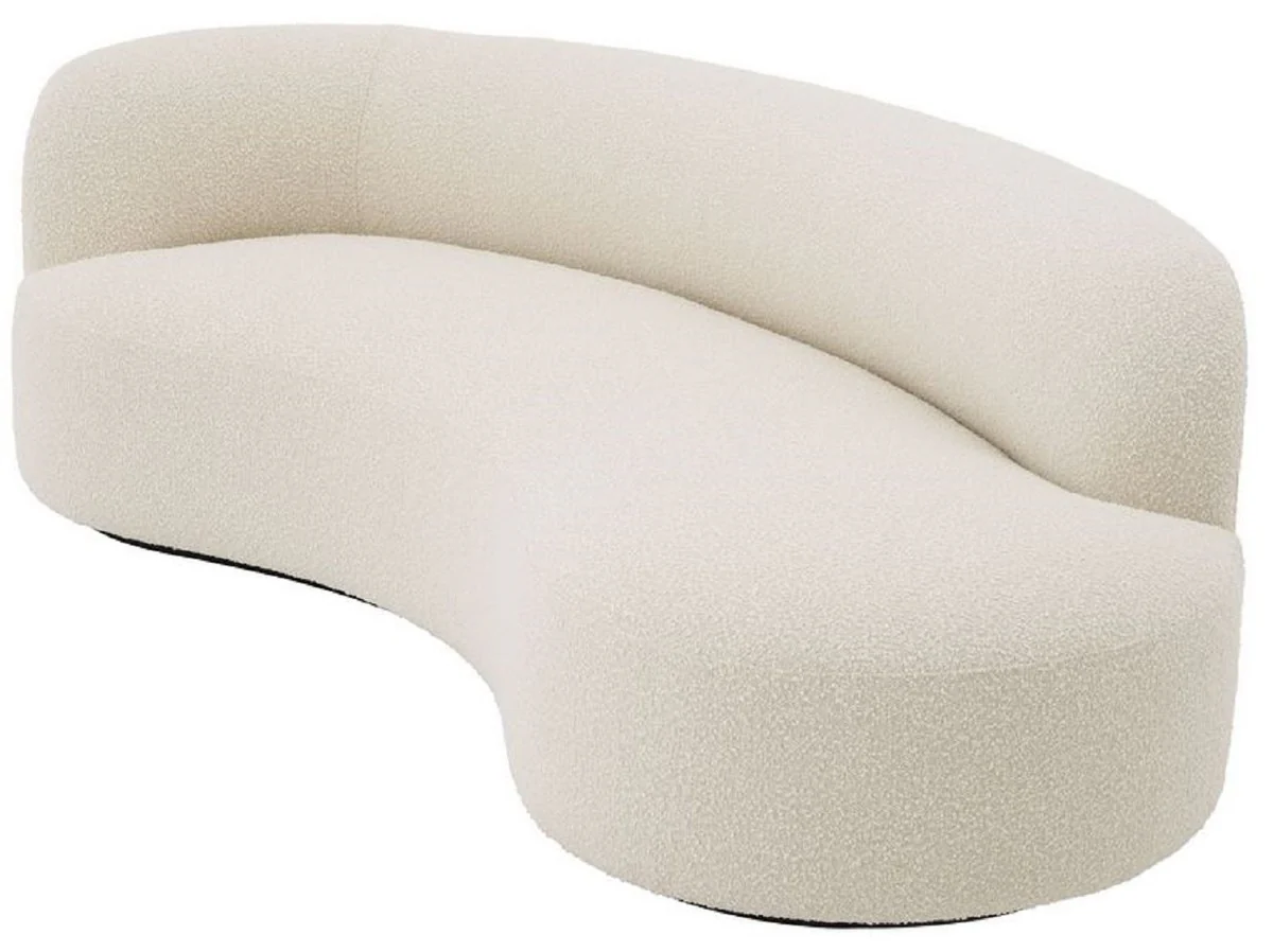 Luxury sofa cream / black 230 x 110 x H. 68 cm - Curved living room sofa - Hotel sofa - Luxury quality