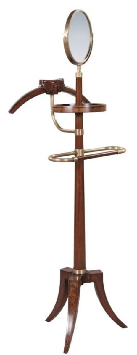 Luxury Dressboy with mirror brown 51 x 36 x H. 160 cm - clothes rack, coat rack, suit rack, mute valet