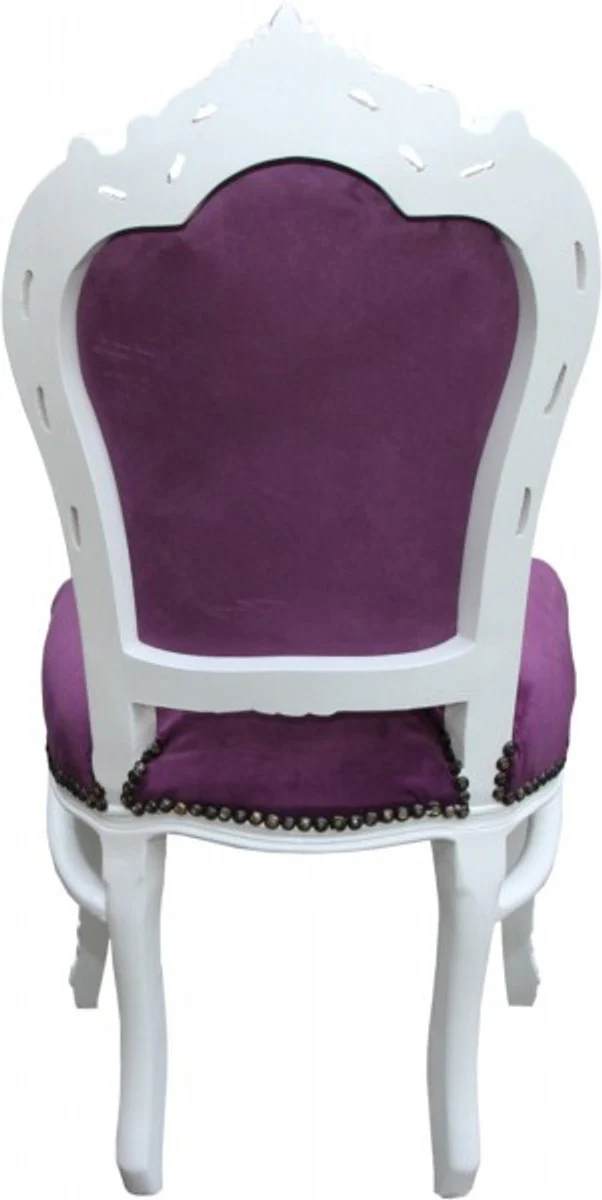 Baroque dining room chair purple/white - antique style