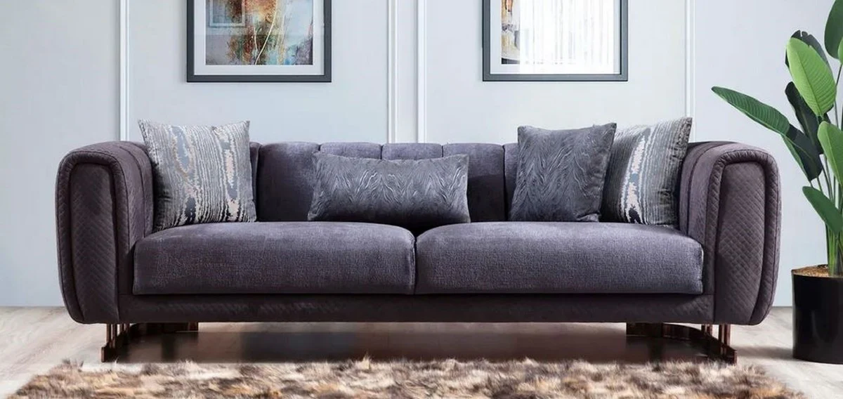 Luxury sofa purple / copper 240 x 100 x H. 60 cm - Modern living room sofa - Luxury living room furniture