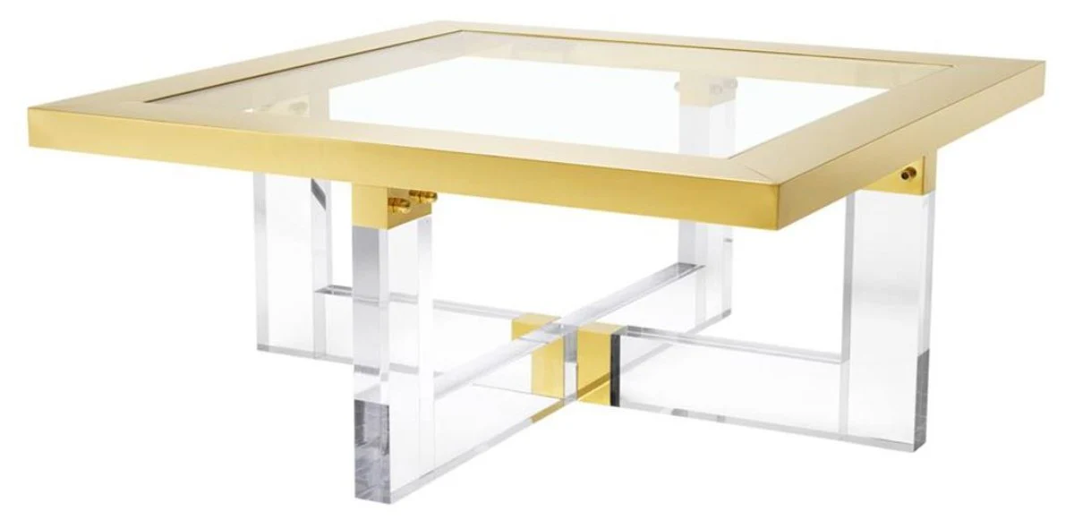 Luxury coffee table / living room table gold 100 x 100 x H. 43 cm - living room furniture