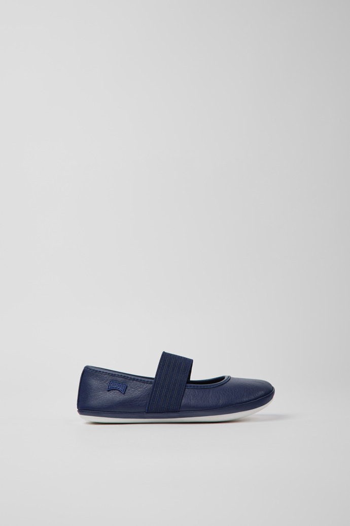 Blaue Leder Ballerinas für Jungen