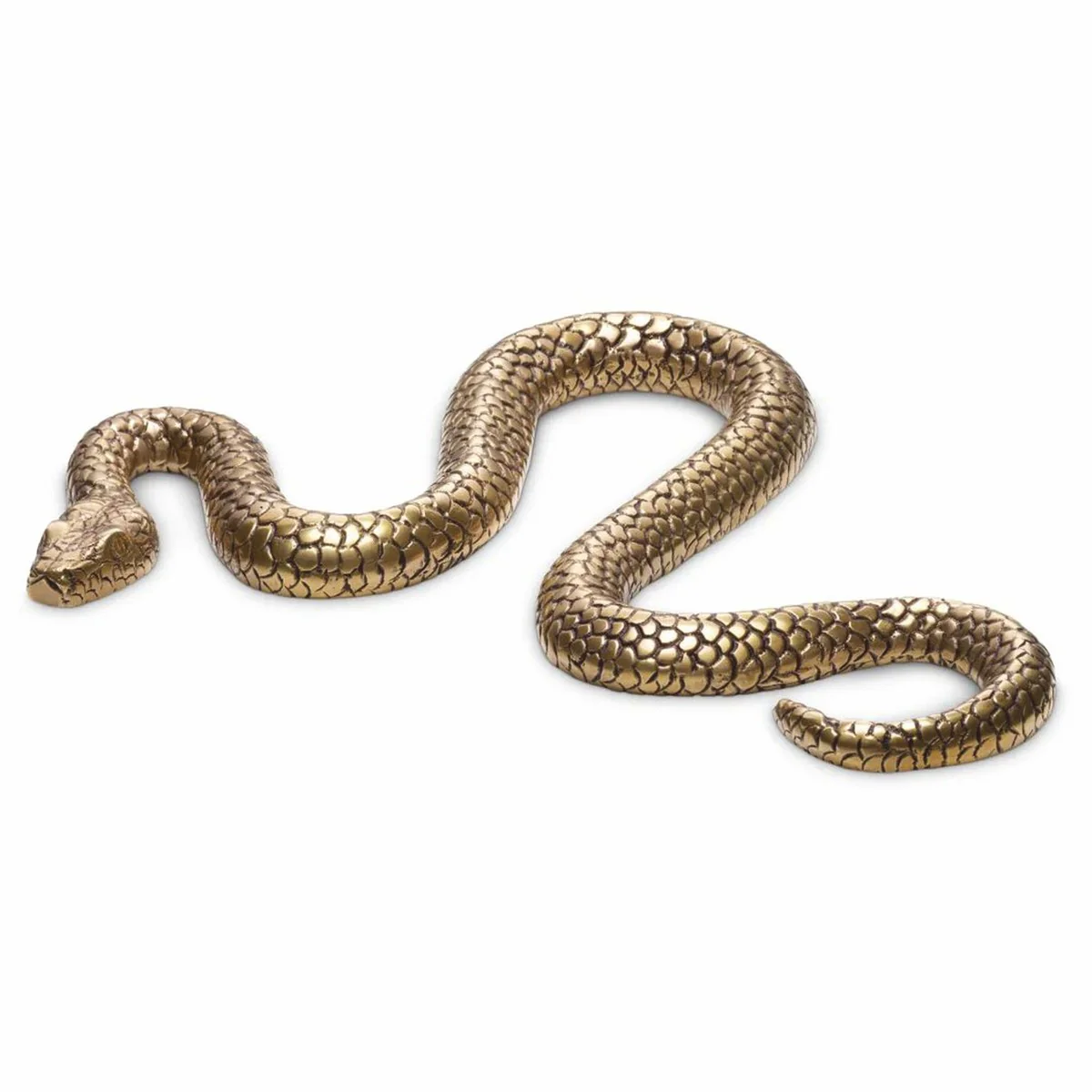 Luxus Deko Figur Schlange Vintage Messing 38 cm - Schreibtisch Deko
