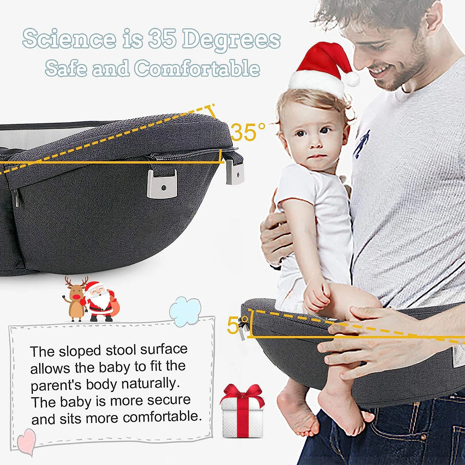 Baby – Tragehilfe, 6-in-1-Babytrage mit Taillenhocker, Babytrage mit Hüftsitz zum Stillen, Einheitsgröße – passend für Neugeborene, Säuglinge und Kleinkinder (blau)