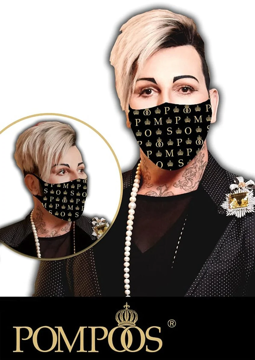 Glööckler POMPÖÖS mouth and nose mask - allover Pompöös -