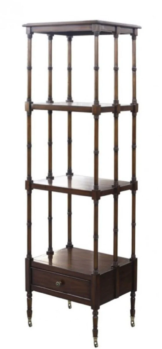 Luxury living room cabinet / shelf cabinet with drawer dark brown 44 x 36 x H. 163 cm - luxury living room furniture