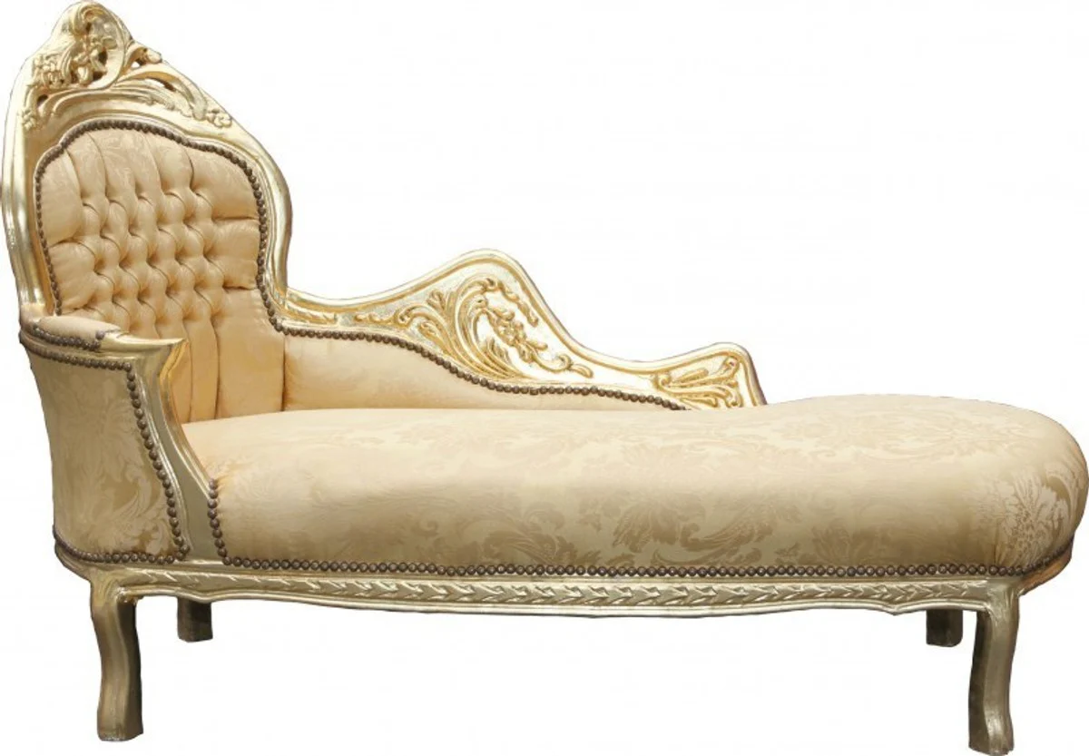 Barock Chaiselongue Mod2 Gold Muster/Gold Linke Seite - Barock Möbel