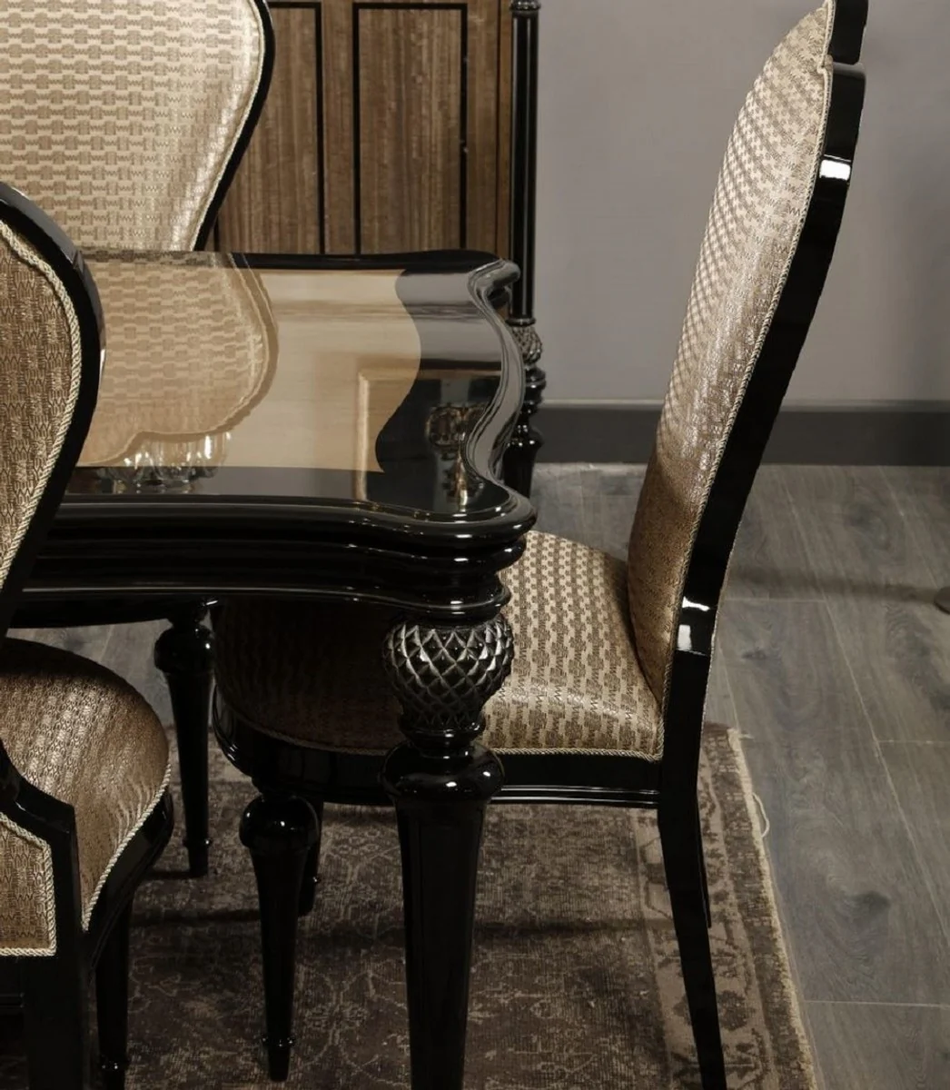 Luxury Baroque Dining Room Chair Gold / Black H. 120 cm - Baroque Dining Room Furniture