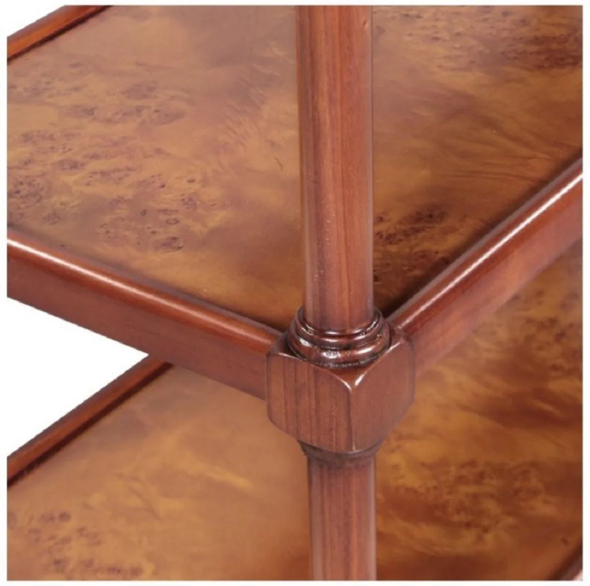 Luxury Art Nouveau bookcase brown / dark brown 81 x 40 x H. 182 cm - shelf cabinet with wheels and 2 drawers