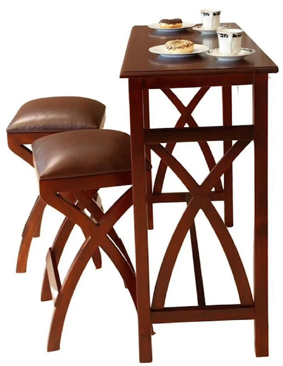 Luxury Mahogany Breakfast Table Set Brown - Luxury Mahogany Furniture