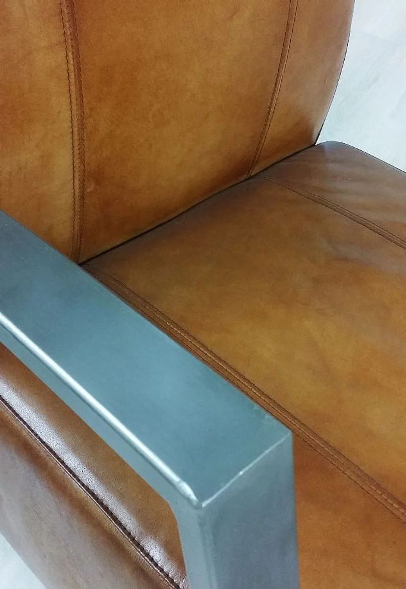 Vintage Industrial Genuine Leather Lounge Chair - ALL COLORS - Luxury Living Room Armchair Industrial Design Furniture Buffalo Leather