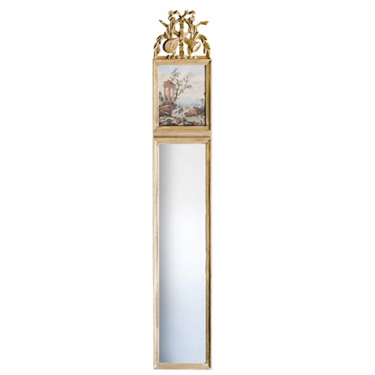Luxury Baroque Mirror Antique Gold / Colorful H. 163 cm - Baroque Furniture - Made in Italy