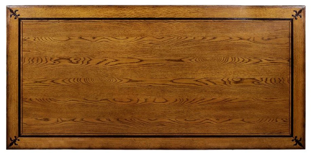 Luxury country house style dining table brown 210 x 102 x H. 77 cm - Rustic solid wood kitchen table - Rustic country house style solid wood dining room furniture