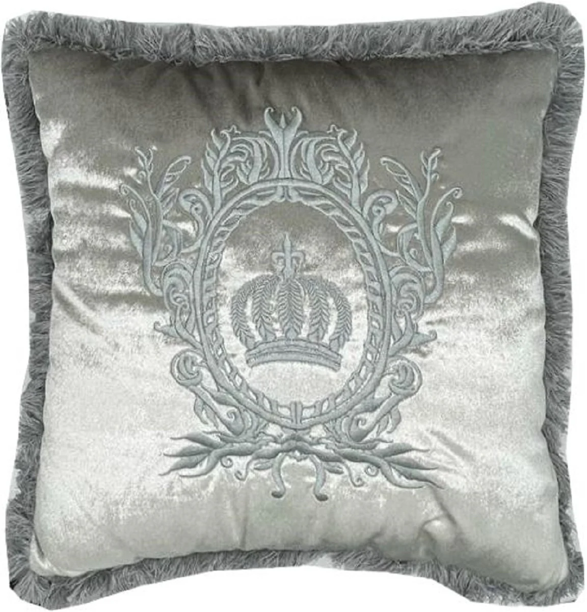 Harald Glööckler luxury decorative cushion Pompöös by Silver / Silver - Glööckler cushion - designer decorative cushion - Harald Glööckler designer decorative accessories - luxury quality