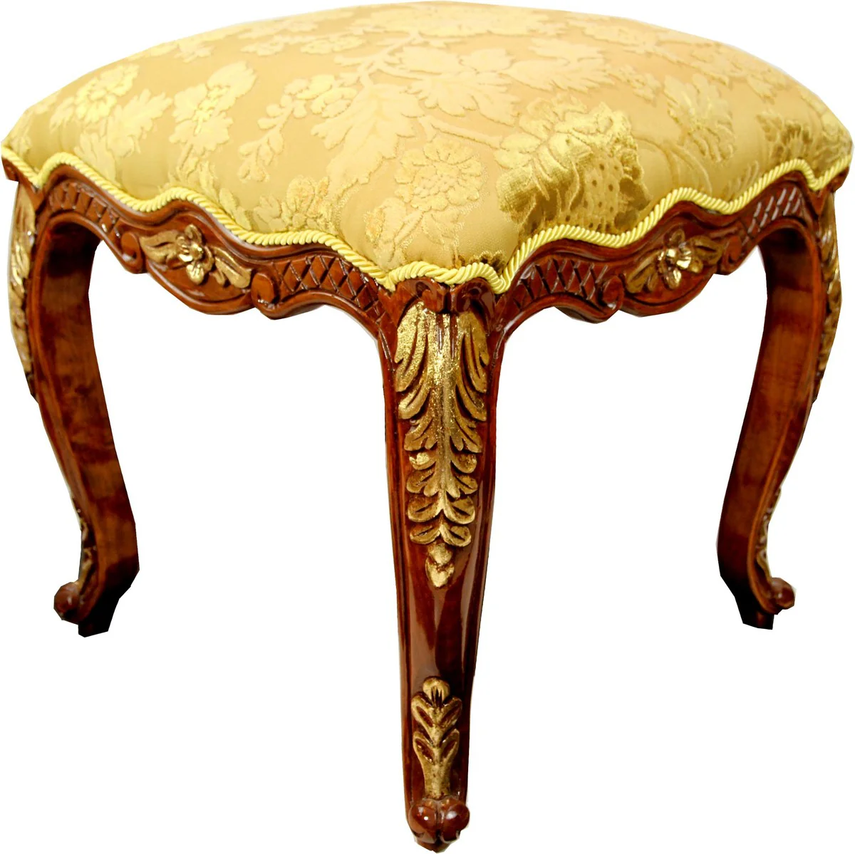 Pompöös by Luxury Baroque Stool Square Gold Pattern / Brown Gold - Pompööser Baroque Stool designed by Harald Glööckler