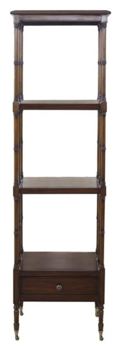 Luxury shelf cabinet with drawer dark brown 44 x 36 x H. 163 cm - luxury quality