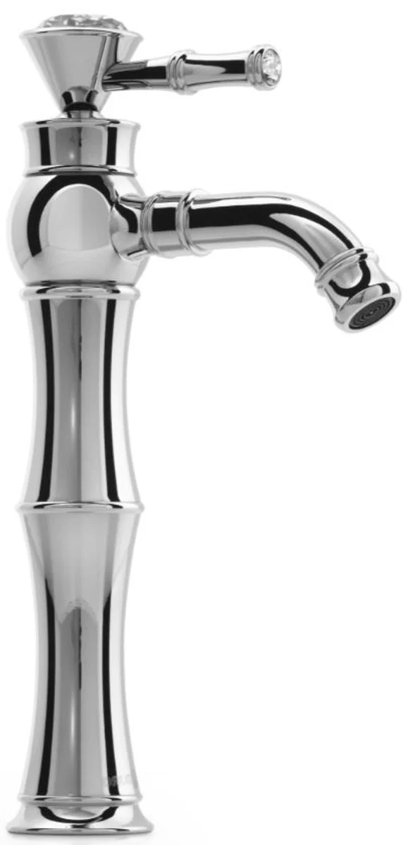 Luxury Art Nouveau basin mixer with crystal glass H. 32.3 cm - Various colors - Neoclassical bathroom accessories - Luxury bathroom accessories