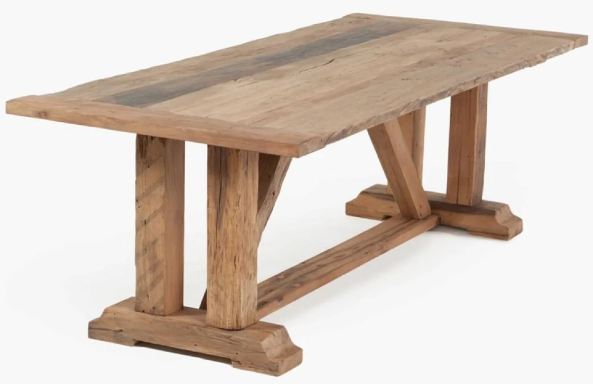 Country Style Dining Table Natural Colors - Various Sizes - Rectangular Rustic Solid Wood Kitchen Table - Rustic Solid Wood Dining Room Furniture - Country Style Dining Room Furniture