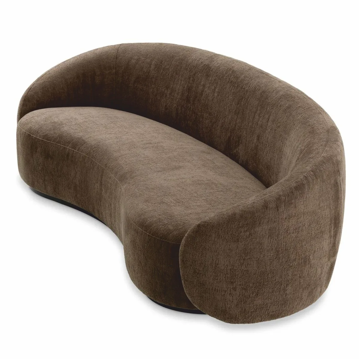 Luxury Sofa Brown / Black 235 cm - Curved Living Room Sofa