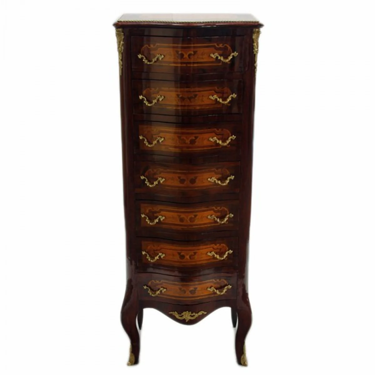 Baroque chest of drawers with 7 drawers model - mahogany