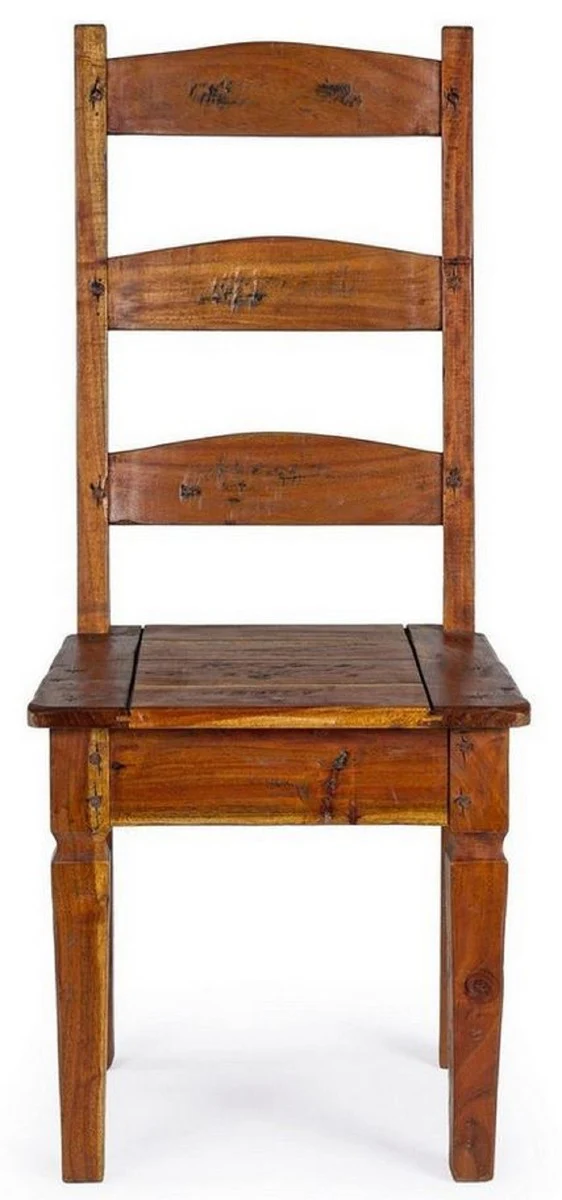 Country house style dining room chairs set of 6 brown / natural colors 45 x 45 x H. 105 cm - Rustic dining room chairs in country house style - Rustic dining room furniture - Country house style dining room furniture