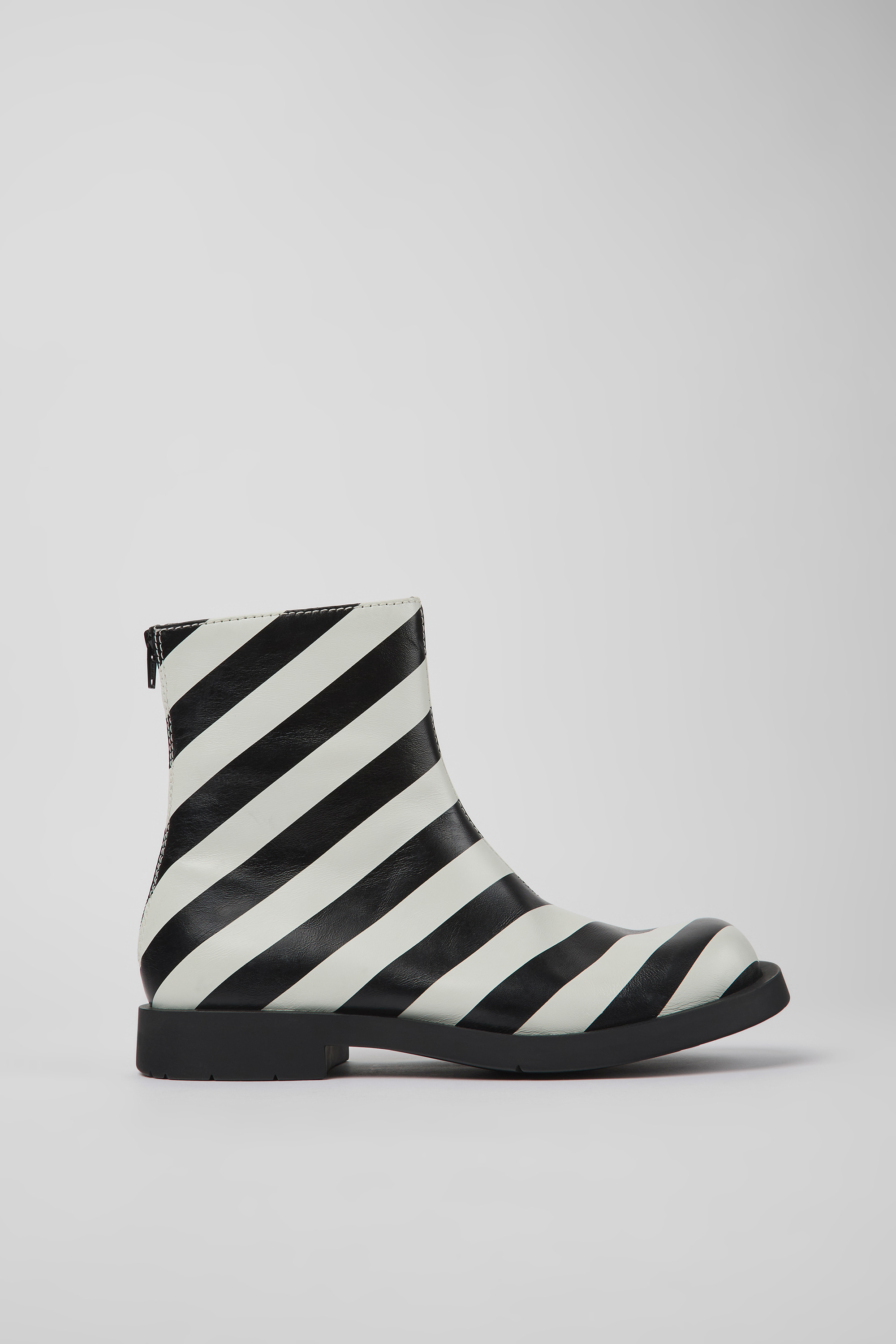 MIL 1978 - Schwarz-Weiß-Leder Knöchelstiefel für Herren