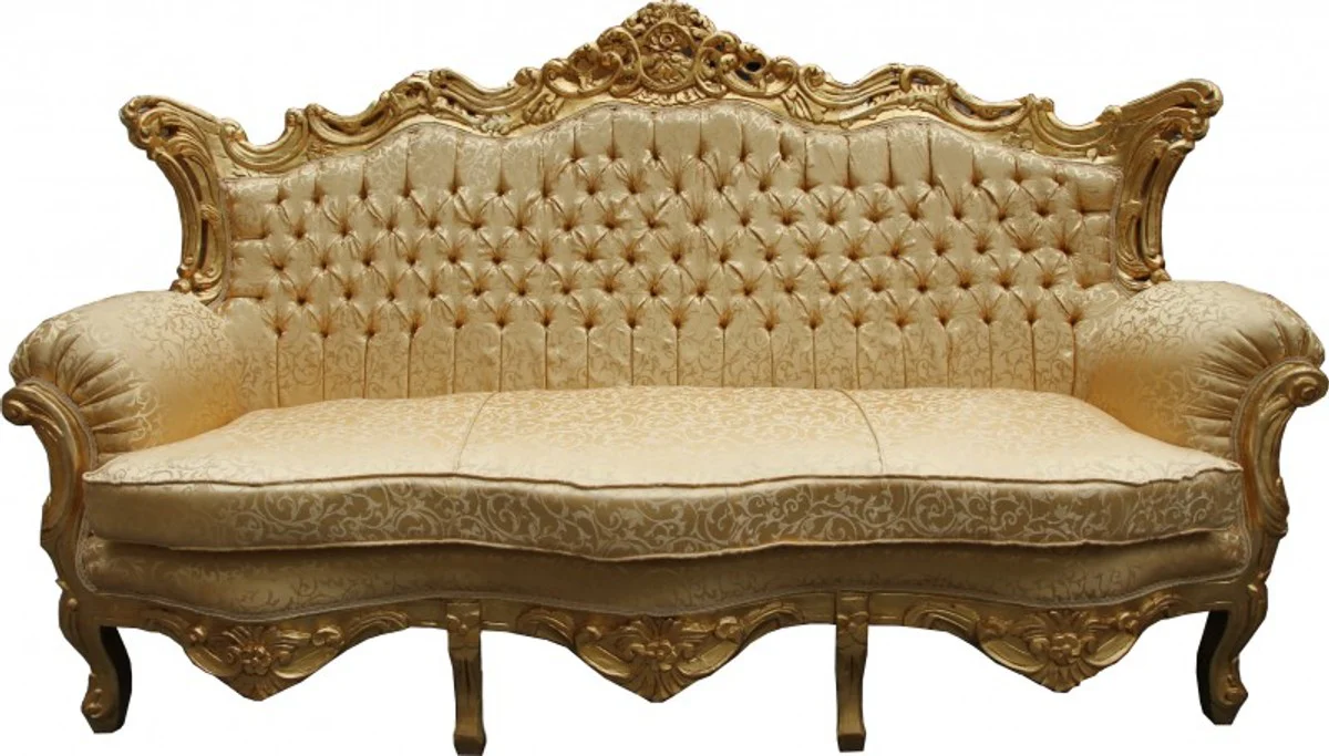 Baroque Sofa Master Gold Pattern / Gold - Living Room Couch Furniture Lounge