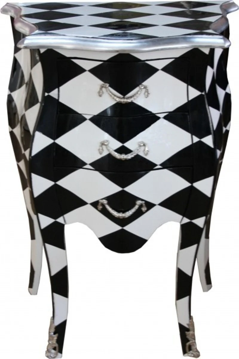 Baroque chest of drawers Karo H 73 cm W 52 cm - bedside table cabinet with 3 drawers W!