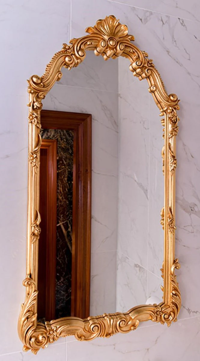 Luxury baroque mirror gold H. 111 cm - Magnificent baroque style wall mirror - Made in Italy